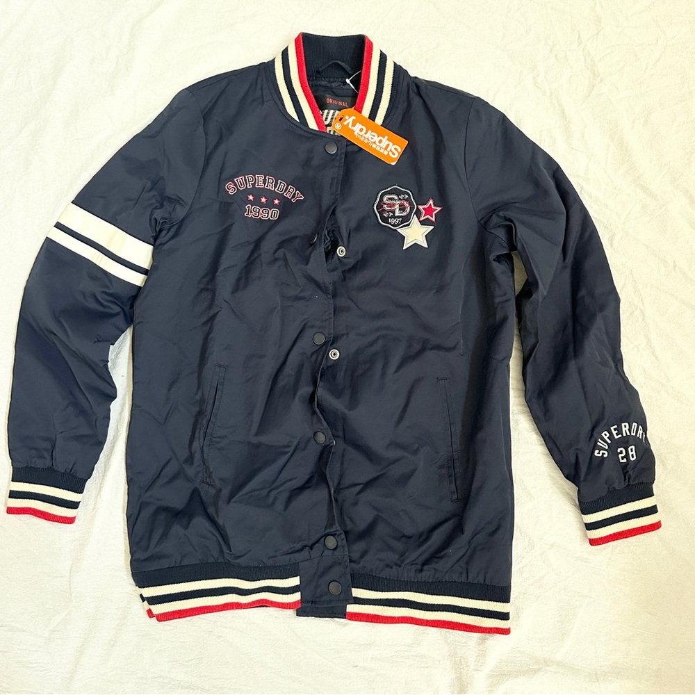 Superdry Navy Varsity Bomber Jacket Size S